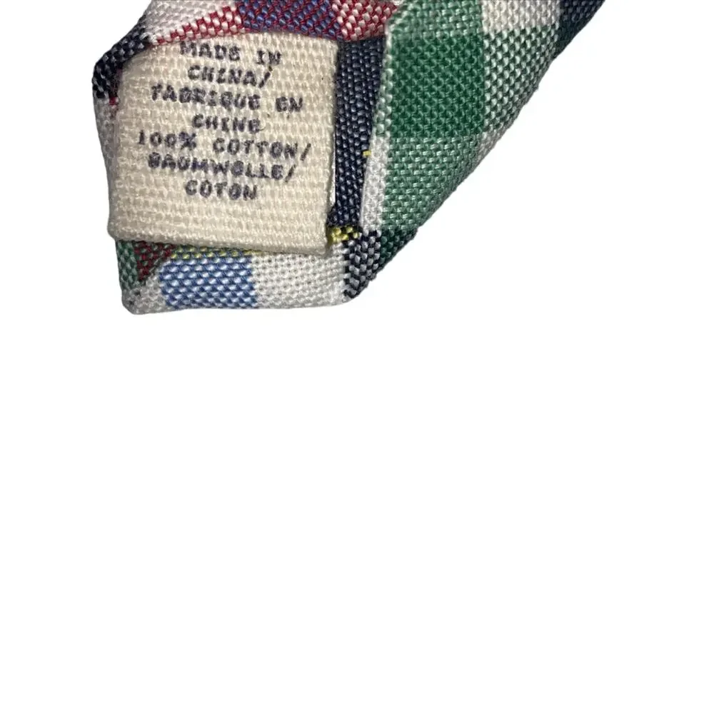 Lands End Kids 100% Cotton Tie Rainbow Plaid USA 52”x2.75”